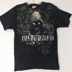 Vintage DISTURBED Band T-shirt  Men's S Hanes Heavyweight Unisex Metal Black